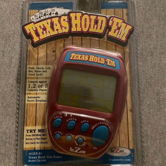 Vintage RecZone Texas Hold 'Em Electronic Card Game 2004 New In Package - Picture 2 of 2